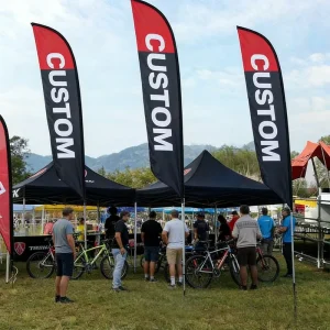 Teardrop Pennant Banner Flag Double Single Sided Durable Fade Resistant Custom Printed Custom Trade Shows Advertising