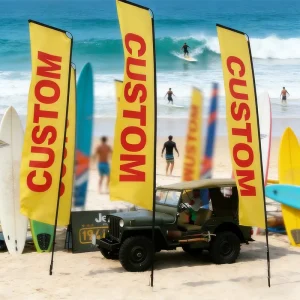 Teardrop Pennant Flag Sturdy Fiberglass Pole Custom Logo for Outdoor Events Exhibitions Street Promotions