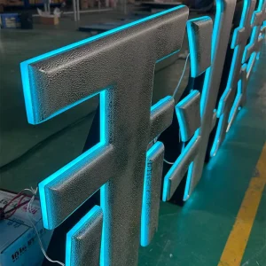 Technology Oriented PVC 3D Carving Electroplating Water Drop Silver Backlight Letter Logo Advertising Logo Customization