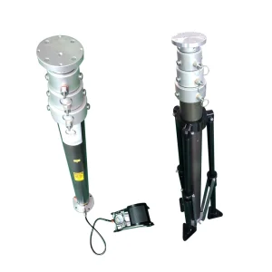 Telescopic Pneumatic Mast Flagpole Aluminum Alloy Construction 15kg Load Capacity 80km/h Wind Resistance