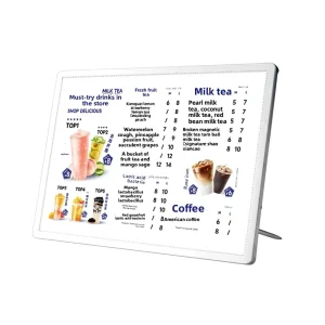Tempered Glass LED Luminous A3 Menu Light Box for Milk Tea Shop Bar Order Display Board Vertical Price List