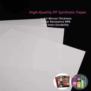 Teslin PP Synthetic Water Resistant Durable Eco Friendly Inkjet Printing A4 Sheet