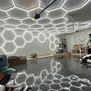 The Best Selling Led Hexagon Blue Light Lamp Hexagon Workshop Light Lampara Led Hexagonal