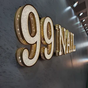 The Latest Style 3D Crystal LED Letter Personalized Led Lighting Sign Custom Wall Luxury Sign Store Passage Letter Letrero Led