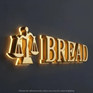 Thickened by 5 Centimeters PVC 3D Spherical Carved Logo Electroplated Gold Backlit Letters Customized Advertising Logo