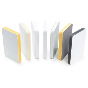 Three layer high gloss PVC co extruded foam board with a firm and smooth surface suitable for furniture colors customizable