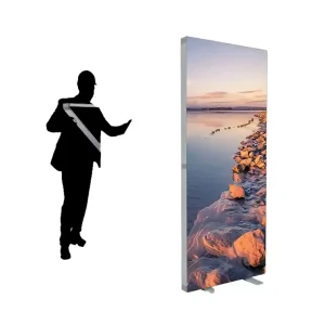 Tool Free Portable SEG Tension Fabric LED Lightbox Floor Standing Aluminum Foldable Signage for Tradeshow & Events