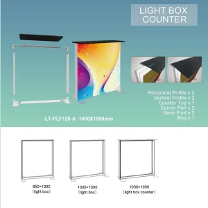 Trade Fair Rectangle Lightbox Aluminum Profile Advertising Booth Double Sided Portable SEG Backlight Lighting