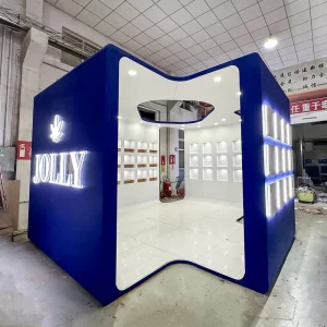 Trade Show Booth Backlit Lighted Custom Exhibition Furniture Premium Reusable Wooden Modular Expo Booth