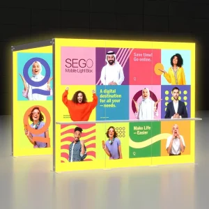 Trade Show Booth Design for SEGO Lightboxes Arch Structure Suitable for More Display Space