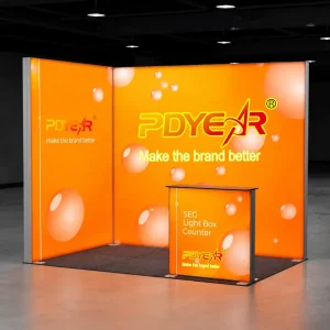 Trade Show SEG PVC Tension Fabric Backdrop Pop Up LED Backlit Light Box For Exhibition Booth Display Rectangle Decorative