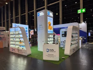 Trade Show Stand Backlit Island Custom Exhibition Furniture Trade Fair Stand Wooden Modular 20x20ft Expo Booth