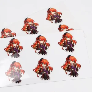 Transparent Anime Sticker Sheet for Retail Promotion and Brand Decoration Clear Vinyl Material Adhesive Custom Printing