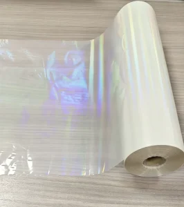 Transparent Bopp Laser Film Coated EVA Snow Rainbow Type Thermal Holographic Film Roll