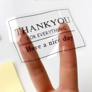 Transparent Double Sided Acrylic Adhesive Stickers Colorful UV Printing White PVC Waterproof Hot Stamping Transfer Tear off Film