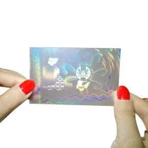 Transparent Hologram Overlay Silk Screen Printing Pvc Card Overlay Hologram Sticker Holographic Label with Custom Logo