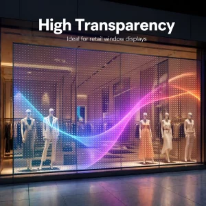 Transparent LED Film Display for Shopping Mall Retail Window Glass Advertising LED Crystal Film Screen