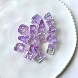 Transparent Large Hole Acrylic Alphabet Beads 5MM Colorful Letter Crystal Spacer Beads for DIY Bracelet Jewelry Craft Making