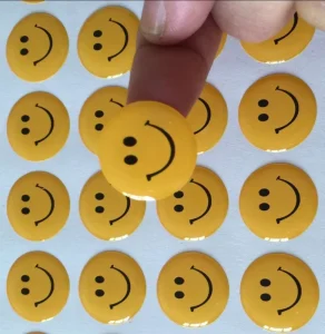 Transparent PVC Epoxy Sticker PU Round Cartoon Self adhesive Sticker Logo Customize Drop gel Sticker Customize