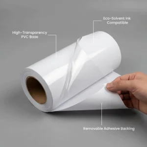 Transparent PVC Sticker Film Removable Eco Solvent Printable for Mall Escalators & Shop Window Decor