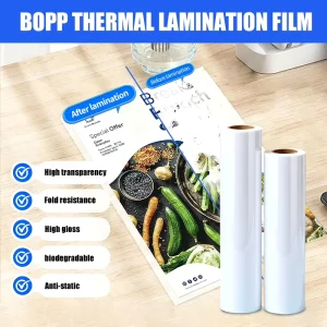 Transparent Soft Heat Lamination Film Photo Matt Laminating BOPP Thermal Rolls for Book Printing
