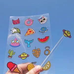 Transparent Waterproof Vinyl Sticker Custom Clear Cute Cartoon Logo Sticker