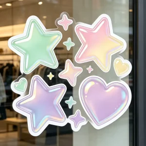 Transparent White PVC Sticker with UV Printing Waterproof and Eco Friendly