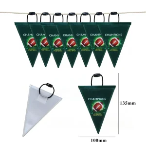 Triangle Shaped Pennant Custom Heat Transfer Printed Polyester Mini T Shirt Flags Sports Fan Hanging Decor for