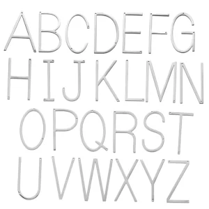 Two Holes Silver DIY Jewelry Pendant Making Accessories Stainless Steel Initial A Capital Letter Alphabet Charm Pendant