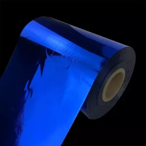 Two Sides corona Treatment Hot Lamination Film Roll Glossy Metallized Pet Blue Laminated Film