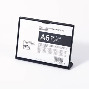 UHOO6257 Factory Table Sign Holder Supplies Customized Products Quality T shaped Strong A6 Size Sign Holder Stand