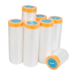 UJANG Custom HDPE Pre taped Masking Film Protective Film for Automotive & Furniture Spraying