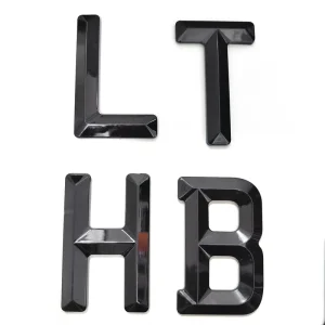 UK License Plate 3D Raised Design ABS Plastic Letters & Numbers 79mm Charles Wright Font Beveled Letters Emblems