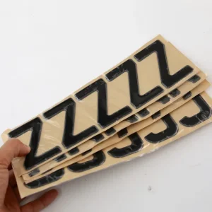 UK Plate Letter Black 3D 3mm Carbon Fiber 3D Gel Letter 4d Acrylic Letter Car License Plate Number