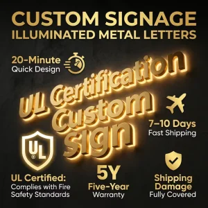 UL Listed LED Channel Letters Custom Business Signs Storefront Signs Custom Signage For Business IP65