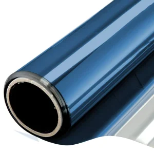 UV Blocking Waterproof Anti Scratch Blue PET Metalized Window Film High Gloss Transparent Industrial Packaging Material