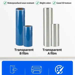 UV DTF Transfer PET AB Film Roll A3 31cm 43cm 62cm Sticker Film for UV DTF Printer Clothing Use