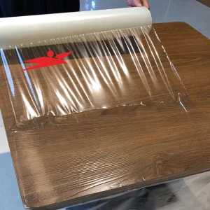 UV Lacquer Wood Veneer PE Transparent Protective Film Easy to Apply Remove Scratch Dust Resistant 0.025 0.2mm Thickness