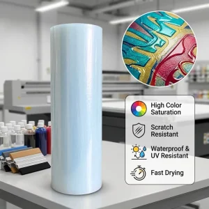 UV Printable Vinyl Film for UV Printer Heat Transfer Soft Ink Low Ink Transparent Consumption Uniform Coating for Clothing