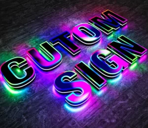 UV Printed Colorful LED Frontlit Borderless Business Logo Sign
