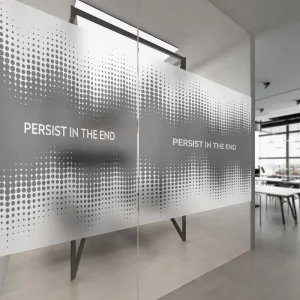 UV Printed Frosted Window Sticker Laser Cut Custom Design Matte Privacy Glass Film for Restaurant Salon Hotel Glass Door