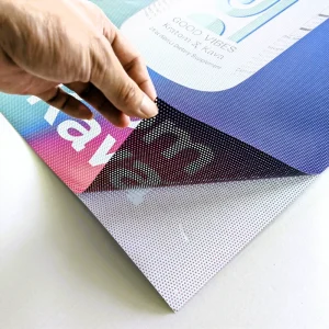 UV Printed Perforated Vinyl Window Sticker Custom One Way Vision Privacy Protection Custom Film for Promotional Advertising