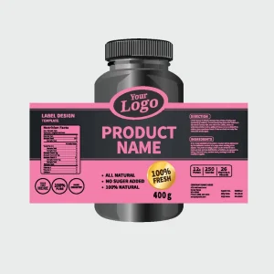 UV Printing Customized Nutrition Health Supplement Labels Tear Resistant Adhesive Bottle Stickers
