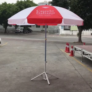 UV Protection Tuoye Sun Protect Polyester Advertising Beach Umbrella Parasol Advertising