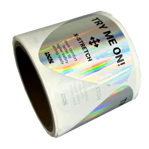 UV Resist Waterproof Shiny Silver Laser Holographic Vinyl Sticker Label Custom Logo Glitter Roll