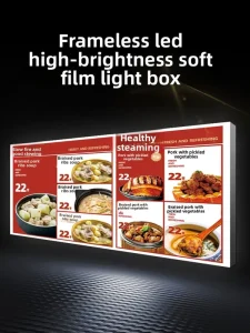 UV Soft film Cab Lightbox LED High brightness Wall mounted Ultra thin Outdoor Waterproof Frameless Ceiling Advertising