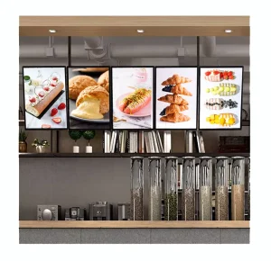 Ultra Slim A1-A4 Aluminum Profile LED Light Box Sign Tempered Glass Backlit Poster Banner Display for Advertising