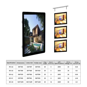 Ultra Slim Magnetic Snap Frame Eco friendly Customized Color Edge Lit LED Ultra Thin Light Box Crystal Wall Mount Advertising