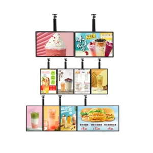 Ultra Slim Super Thin LED Floating Light Box Magnetic Ceiling Hanging Illuminated Menu Board for Indoor Use Restaurant Shop