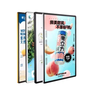 Ultra Thin 18mm LED Light Box with Aluminum Frame Wall Mounted and Magnetic Lock CE Certified for Restaurants